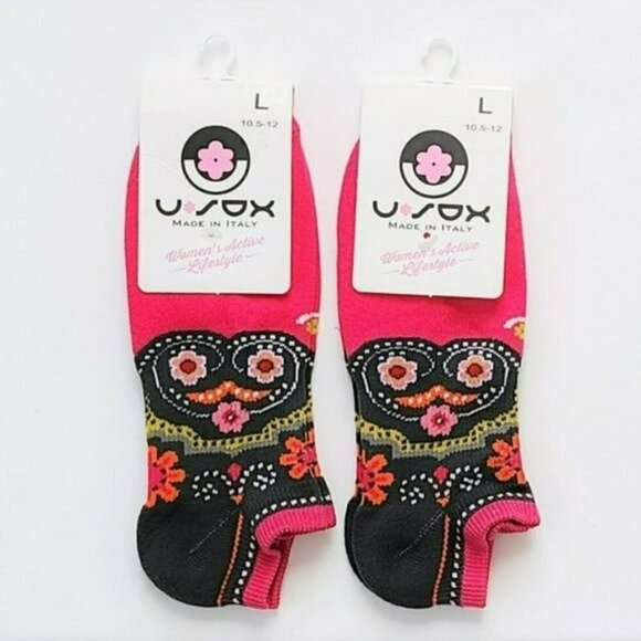 NWT U-Sox Bundle of 2 Made in Italy Giulia Lightweight Floral Print LowCut Socks - Picture 3 of 5